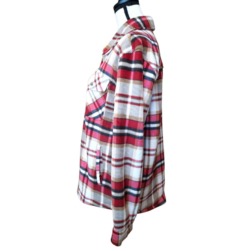 Sage Plaid Fall Sweater Shirt Jacket - Picture 3 of 11